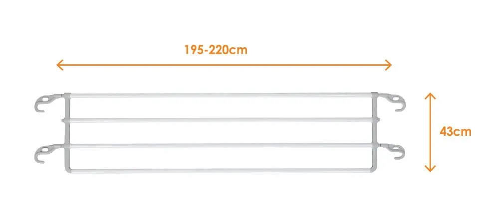 FOLDING METAL RAILING WITH HOOKS (PAIR)