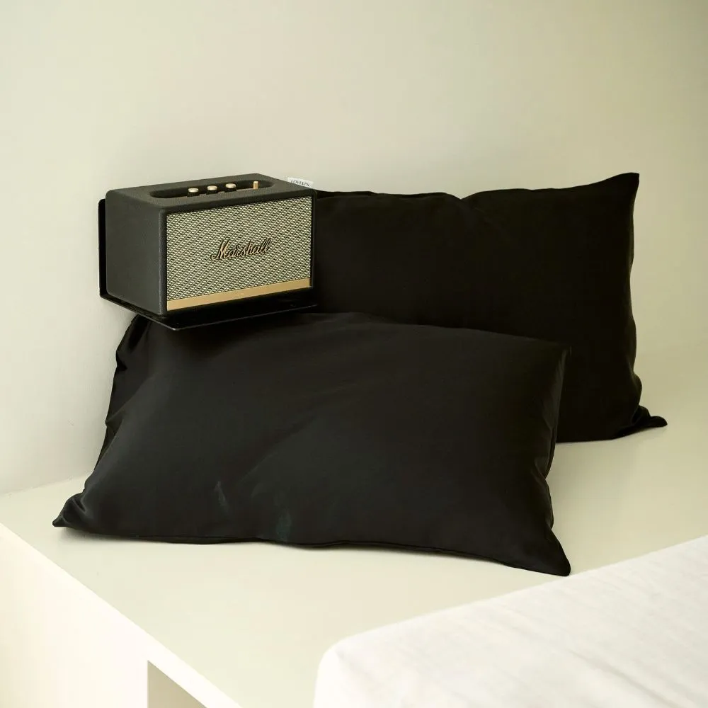 SILK PILLOWCASE BLACK 22mm ENVELOPE 50*70 cm